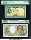 Ireland Republic Central Bank of Ireland 1 Pound 8.7.1971 Pick 64c PCGS Superb Gem Unc New 67PPQ; France Banque de France 200 Francs 1981-86 Pick 155a...