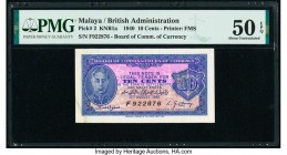 Malaya Board of Commissioners of Currency 10 Cents 15.8.1940 Pick 2 KNB1a PMG About Uncirculated 50 EPQ. 

HID09801242017

© 2020 Heritage Auctions | ...