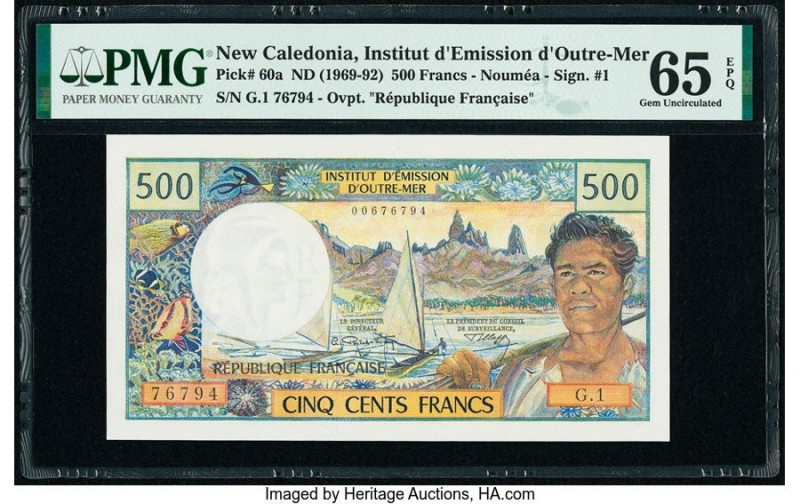 New Caledonia Institut d'Emission d'Outre-Mer, Noumea 500 Francs ND (1969-92) Pi...