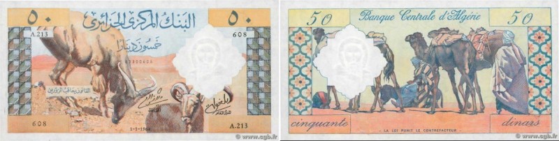 Country : ALGERIA 
Face Value : 50 Dinars 
Date : 01 janvier 1964 
Period/Provin...