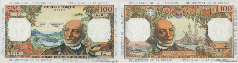 Country : FRENCH WEST INDIES 
Face Value : 100 Francs 
Date : (1964) 
Period/Pro...