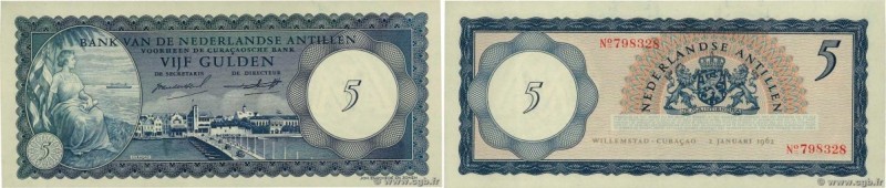 Country : NETHERLANDS ANTILLES 
Face Value : 5 Gulden 
Date : 02 janvier 1962 
P...
