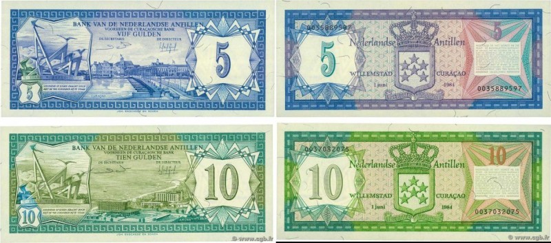 Country : NETHERLANDS ANTILLES 
Face Value : 5 et 10 Gulden Lot 
Date : 01 juin ...
