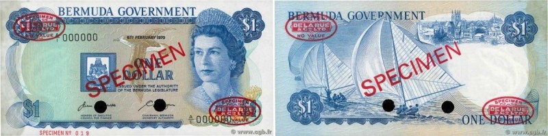 Country : BERMUDA 
Face Value : 1 Dollar Spécimen 
Date : 06 février 1970 
Perio...