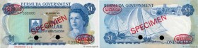 Country : BERMUDA 
Face Value : 1 Dollar Spécimen 
Date : 06 février 1970 
Period/Province/Bank : Bermuda Government 
Catalogue reference : P.23as 
Al...