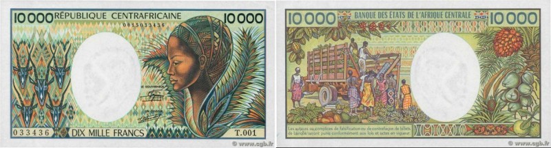 Country : CENTRAL AFRICAN REPUBLIC 
Face Value : 10000 Francs 
Date : (1983) 
Pe...