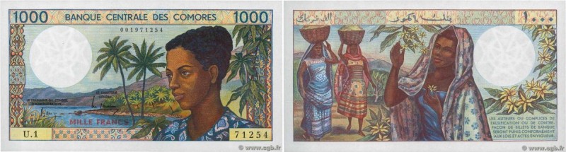 Country : COMOROS 
Face Value : 1000 Francs 
Date : (1984) 
Period/Province/Bank...