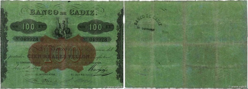 Country : SPAIN 
Face Value : 100 Reales De Vellon 
Date : (1863) 
Period/Provin...