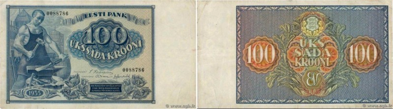 Country : ESTONIA 
Face Value : 100 Krooni 
Date : 1935 
Period/Province/Bank : ...