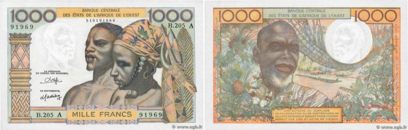 Country : WEST AFRICAN STATES 
Face Value : 1000 Francs 
Date : (1980) 
Period/P...