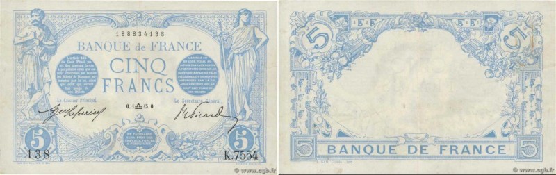 Country : FRANCE 
Face Value : 5 Francs BLEU 
Date : 01 septembre 1915 
Period/P...