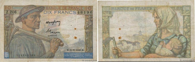 Country : FRANCE 
Face Value : 10 Francs MINEUR 
Date : 30 juin 1949 
Period/Pro...