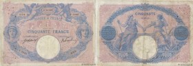 Country : FRANCE 
Face Value : 50 Francs BLEU ET ROSE 
Date : 17 décembre 1907 
Period/Province/Bank : Banque de France, XXe siècle 
Catalogue referen...