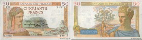 Country : FRANCE 
Face Value : 50 Francs CÉRÈS modifié 
Date : 21 septembre 1939 
Period/Province/Bank : Banque de France, XXe siècle 
Catalogue refer...