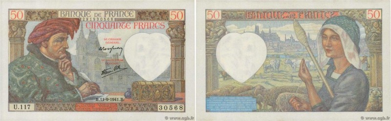 Country : FRANCE 
Face Value : 50 Francs JACQUES CŒUR 
Date : 11 septembre 1941 ...