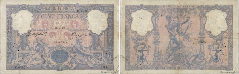 Country : FRANCE 
Face Value : 100 Francs BLEU ET ROSE 
Date : 19 janvier 1905 
...