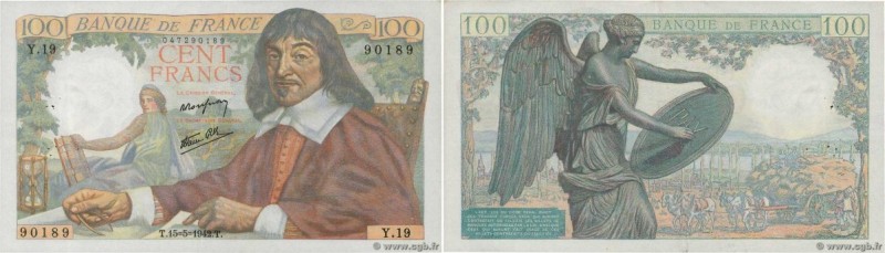 Country : FRANCE 
Face Value : 100 Francs DESCARTES 
Date : 15 mai 1942 
Period/...