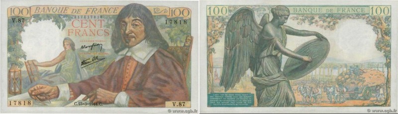 Country : FRANCE 
Face Value : 100 Francs DESCARTES 
Date : 23 mars 1944 
Period...