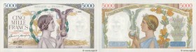 Country : FRANCE 
Face Value : 5000 Francs VICTOIRE Impression à plat 
Date : 18 septembre 1941 
Period/Province/Bank : Banque de France, XXe siècle 
...