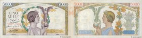 Country : FRANCE 
Face Value : 5000 Francs VICTOIRE Impression à plat 
Date : 22 octobre 1942 
Period/Province/Bank : Banque de France, XXe siècle 
Ca...