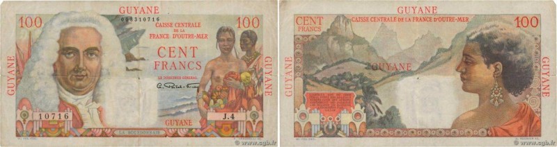 Country : FRENCH GUIANA 
Face Value : 100 Francs La Bourdonnais 
Date : (1946) 
...