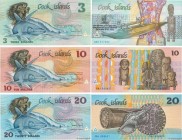 Country : COOK ISLANDS 
Face Value : 3, 10 et 20 Dollars Lot 
Date : (1987) 
Period/Province/Bank : Government of the Cook Islands 
Catalogue referenc...