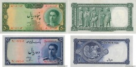 Country : IRAN 
Face Value : 10 et 50 Rials Lot 
Date : (1948) 
Period/Province/Bank : Bank Melli Iran 
Catalogue reference : P.47 et 049 
Alphabet - ...
