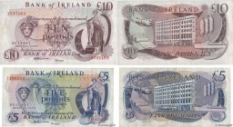 Country : NORTHERN IRELAND 
Face Value : 5 et 10 Pounds Lot 
Date : (1980) 
Period/Province/Bank : Bank of Ireland 
Catalogue reference : P.66b et P.0...