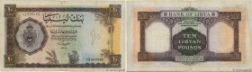 Country : LIBYA 
Face Value : 10 Pounds 
Date : (1963) 
Period/Province/Bank : Bank of Libya 
Catalogue reference : P.27 
Alphabet - signatures - seri...