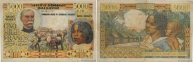 Country : MADAGASCAR 
Face Value : 5000 Francs - 1000 Ariary 
Date : 30 juin 1950 
Period/Province/Bank : Institut d'émission Malgache 
Catalogue refe...
