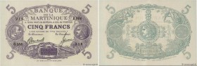 Country : MARTINIQUE 
Face Value : 5 Francs Cabasson violet 
Date : (1945/47) 
Period/Province/Bank : Banque de la Martinique 
Catalogue reference : P...