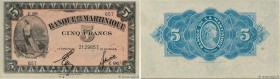 Country : MARTINIQUE 
Face Value : 5 Francs 
Date : (1942) 
Period/Province/Bank : Banque de la Martinique 
Catalogue reference : P.16b 
Additional re...