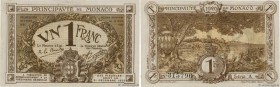 Country : MONACO 
Face Value : 1 Franc 
Date : 16 mars 1920 
Period/Province/Bank : Principauté de Monaco 
Catalogue reference : P.4a 
Alphabet - sign...