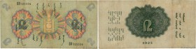 Country : MONGOLIA 
Face Value : 2 Tugrik 
Date : 1925 
Period/Province/Bank : Commercial and Industrial Bank 
Catalogue reference : P.8 
Alphabet - s...