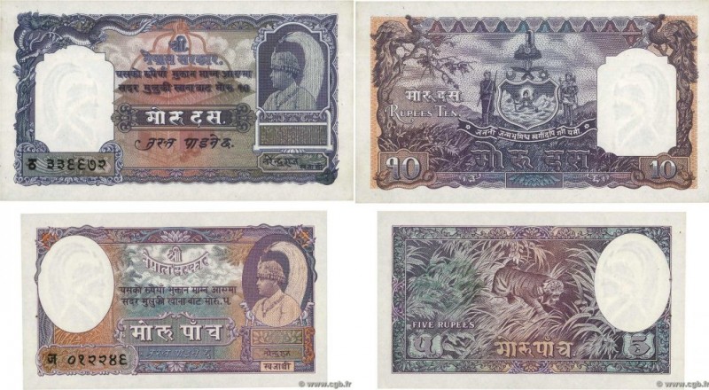 Country : NEPAL 
Face Value : 5 et 10 Mohru 
Date : (1951) 
Period/Province/Bank...