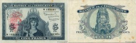 Country : NEW HEBRIDES 
Face Value : 5 Francs 
Date : (1945) 
Period/Province/Bank : Banque de l'Indochine 
Catalogue reference : P.5 
Additional refe...