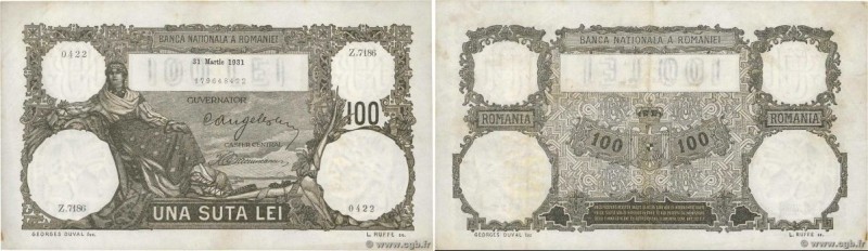 Country : ROMANIA 
Face Value : 100 Lei 
Date : 31 mars 1931 
Period/Province/Ba...