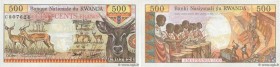 Country : RWANDA 
Face Value : 500 Francs 
Date : 01 janvier 1978 
Period/Province/Bank : Banque Nationale du Rwanda 
Catalogue reference : P.13a 
Alp...