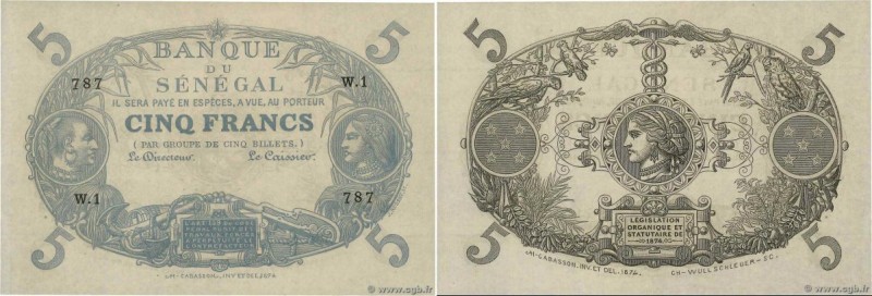Country : SENEGAL 
Face Value : 5 Francs Cabasson 
Date : 1874 
Period/Province/...