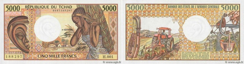 Country : CHAD 
Face Value : 5000 Francs 
Date : (1984) 
Period/Province/Bank : ...
