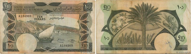 Country : DEMOCRATIC REPUBLIC OF YEMEN 
Face Value : 10 Dinars 
Date : (1967) 
P...