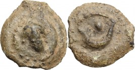 Greek Italy. Umbria, Iguvium. AE Cast Uncia, c. 280-240 BC. D/ Bunch of grapes. R/ Cornucopiae; at centre, pellet. Vecchi ICC 215; HN Italy 34; Haeb. ...