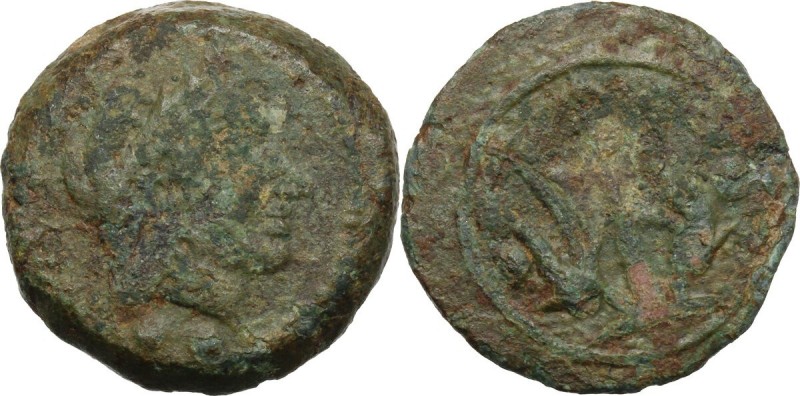 Greek Italy. Coastal Etruria, Vetulonia. AE Sextans, 3rd century BC. D/ Head of ...