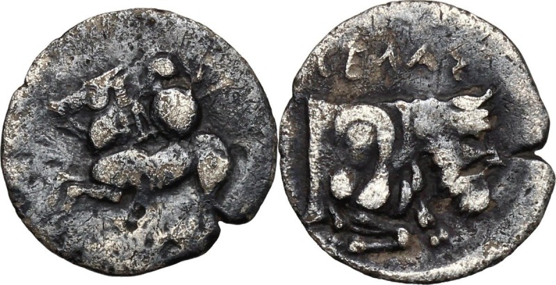 Sicily. Gela. AR Litra, c. 430-425 BC. D/ Warrior on horseback left. R/ ΓEΛAΣ. F...