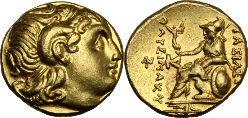 Continental Greece. Kings of Thrace. Lysimachos (305-281 BC). AV Stater. D/ Diad...