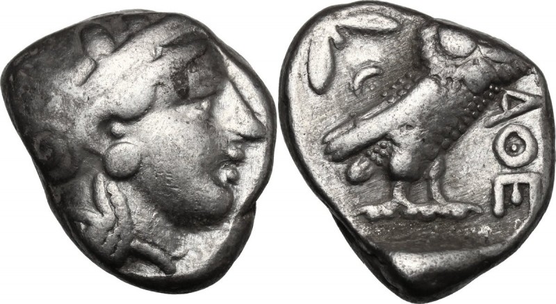 Continental Greece. Attica, Athens. AR Tetradrachm, c. 350 BC. D/ Head of Athena...