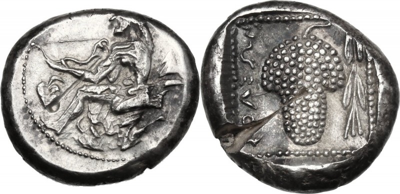 Greek Asia. Cilicia, Soloi. AR Stater, c. 440-410 BC. D/ Amazon kneeling left, q...