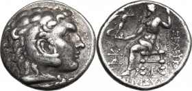 Greek Asia. Syria, Seleucid Kings. Seleukos I Nikator (312-281 BC). AR Tetradrachm. Seleucia mint, from 300 BC. D/ Head of young Herakles right, weari...