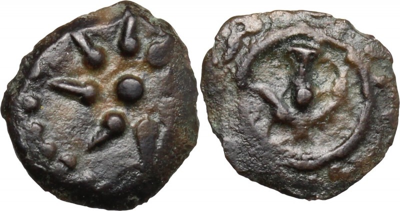 Greek Asia. Judaea, Jerusalem. Alexander Jannaeus (103-76 BC). AE Lepton. D/ Sta...