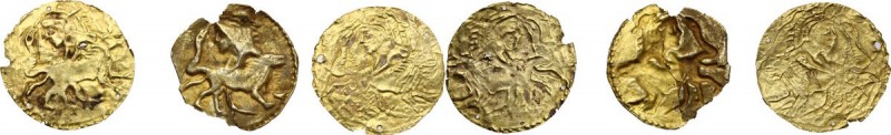 Greek Asia. Silk Road Region. Lot of three (3) AV Bracteates, 5th-8th century AD...